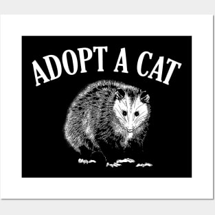 Adopt a Cat Funny Possum Posters and Art